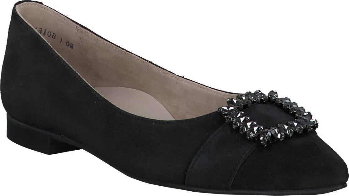 Damen-Ballerinas aus Leder 103002021349 (Schwarz)